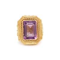 YELLOW GOLD AND AMETHYST RING
