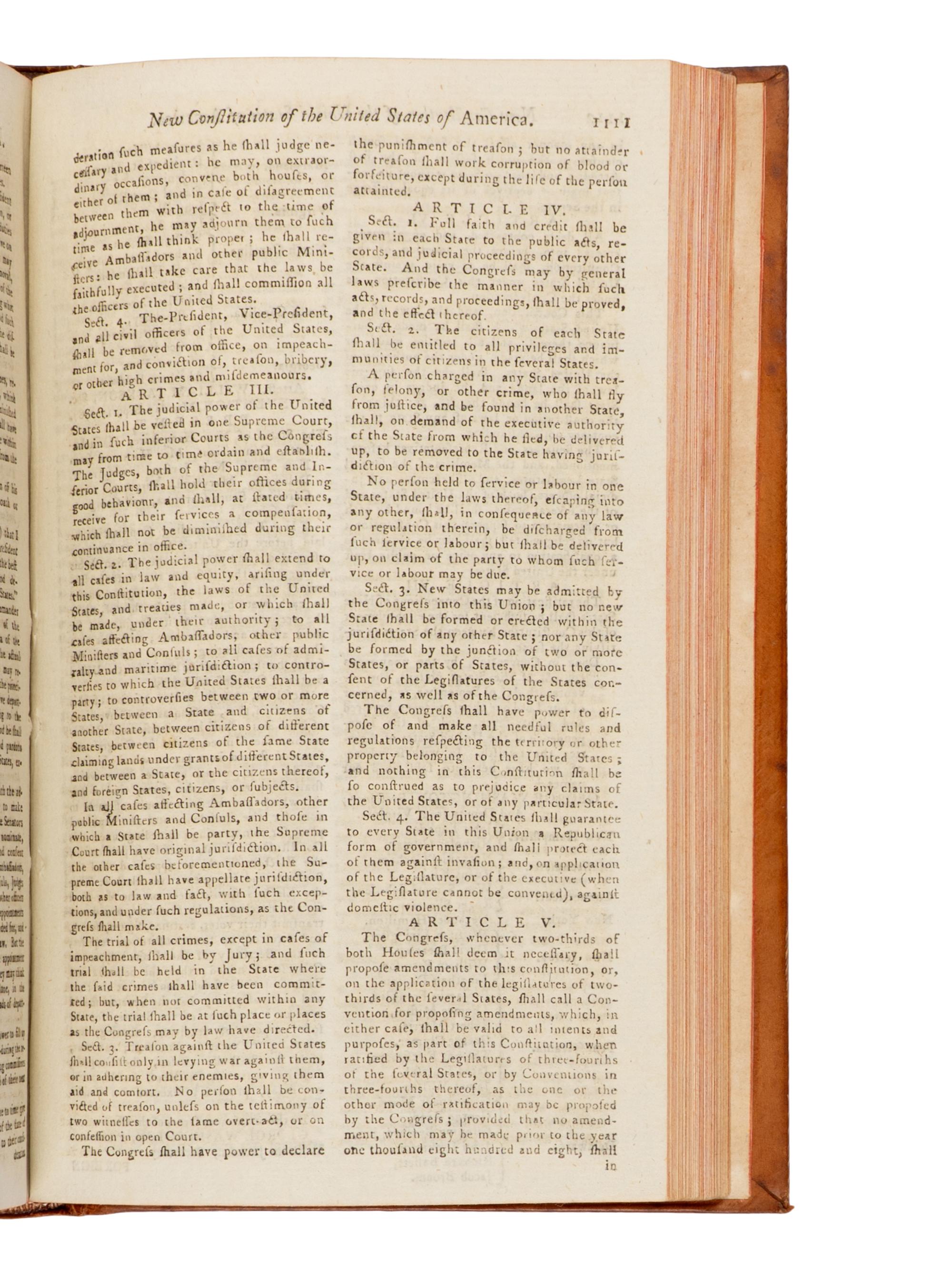 [Americana] [United States Constitution] Urban, Sylvanus (Edward Cave). The Gentleman's Magazine: and Historical Chronicle. Volume LVII. For the Year MDCCLXXXVII