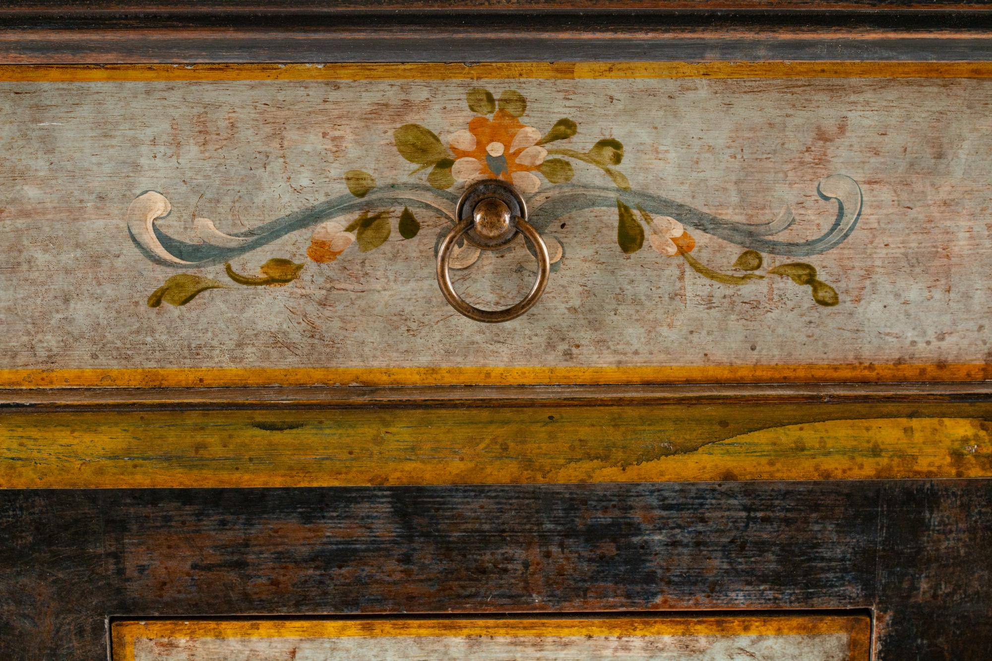 A Venetian Neoclassical Style Polychromed Credenza