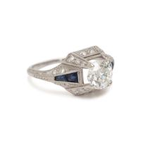 DIAMOND AND SAPPHIRE RING