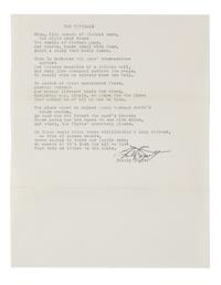 CAPUTO, Philip (b. 1941). A collection of 2 typed poems signed with carbon copies ("Philip Caputo"), 2 autograph letters signed ("Phil"), and one typed letter signed ("Phil"), 2 December 1973 - 19 April 1977, a few typed and handwritten corrections. Together 15 pages, 4to, with two envelopes .