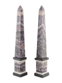A Pair of Hardstone Obelisks