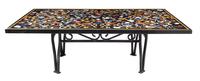 An Italian Pietra Dura Table Top Height 18 1/4 x width 62 x depth 36 inches.