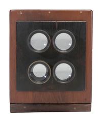 [CAMERAS]. Replica 4-tube sliding box camera by Robert Lisle, 1983.