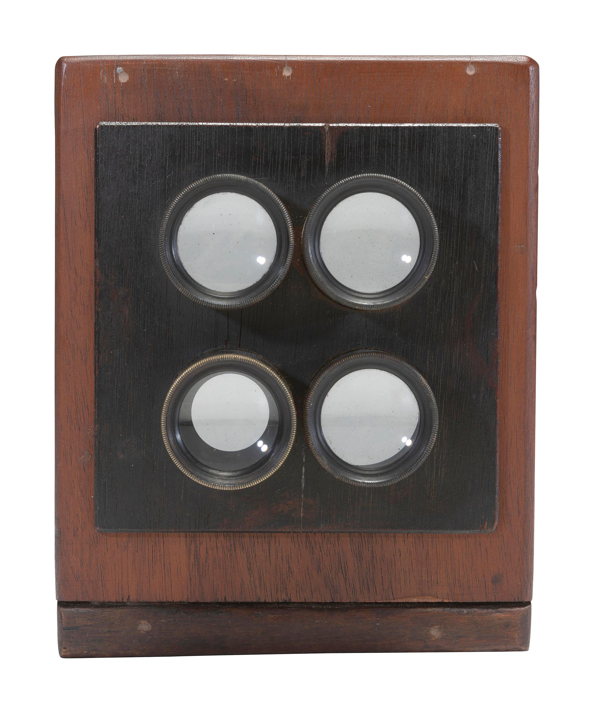 [CAMERAS]. Replica 4-tube sliding box camera by Robert Lisle, 1983.