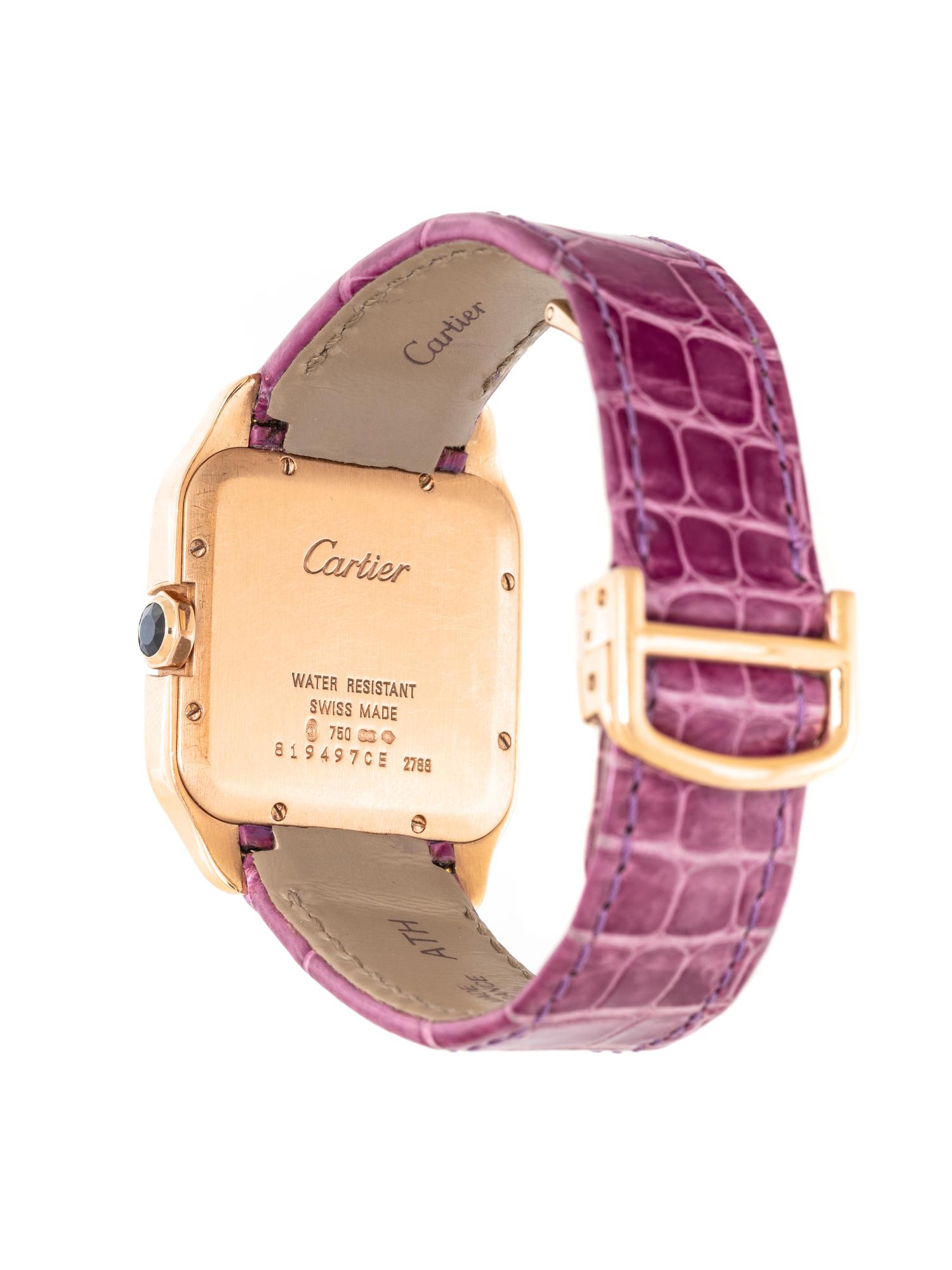 CARTIER, REF. 2788 18K ROSE GOLD 'SANTOS DUMONT' WATCH