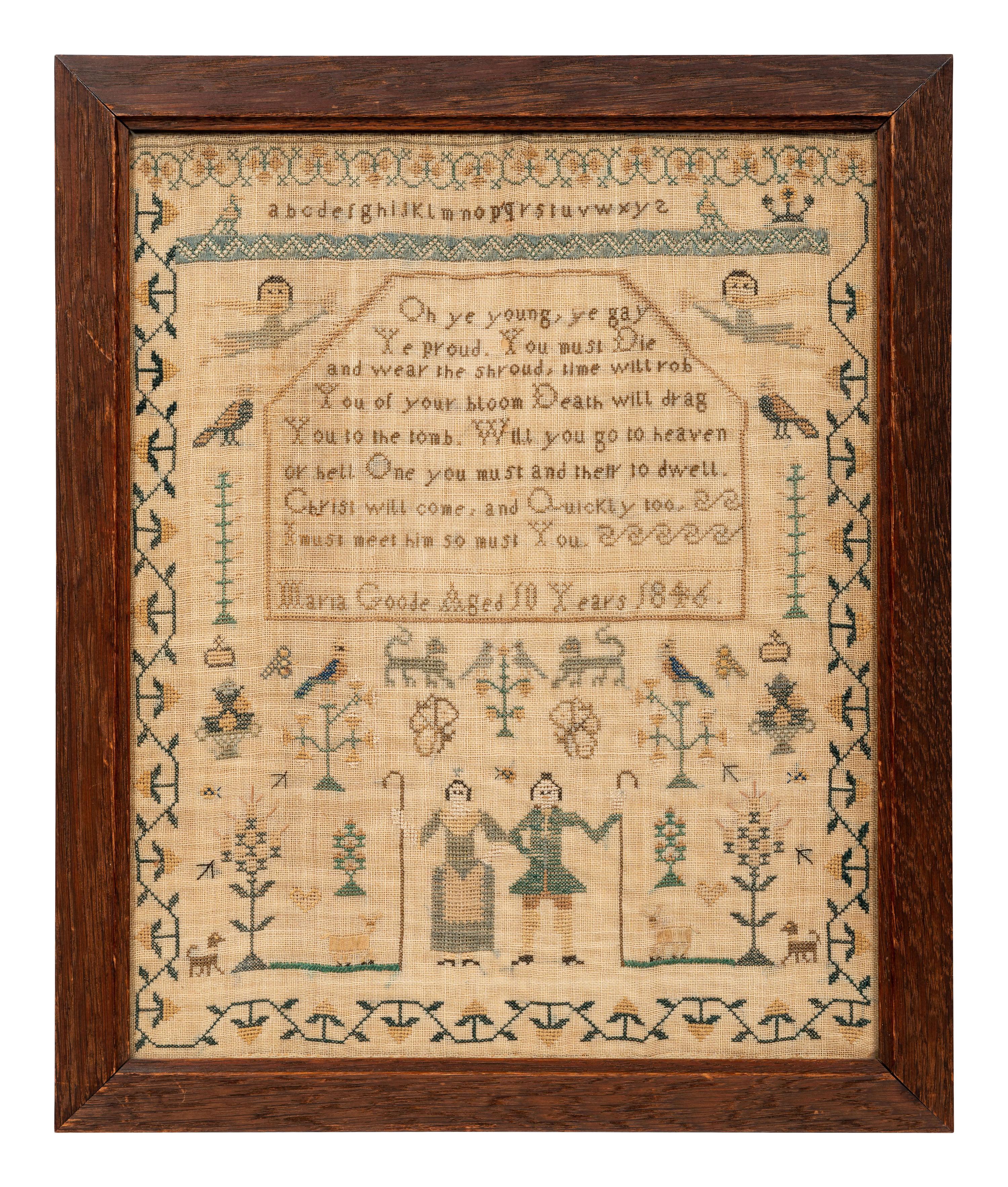 An English Needlework Schoolgirl’s Sampler