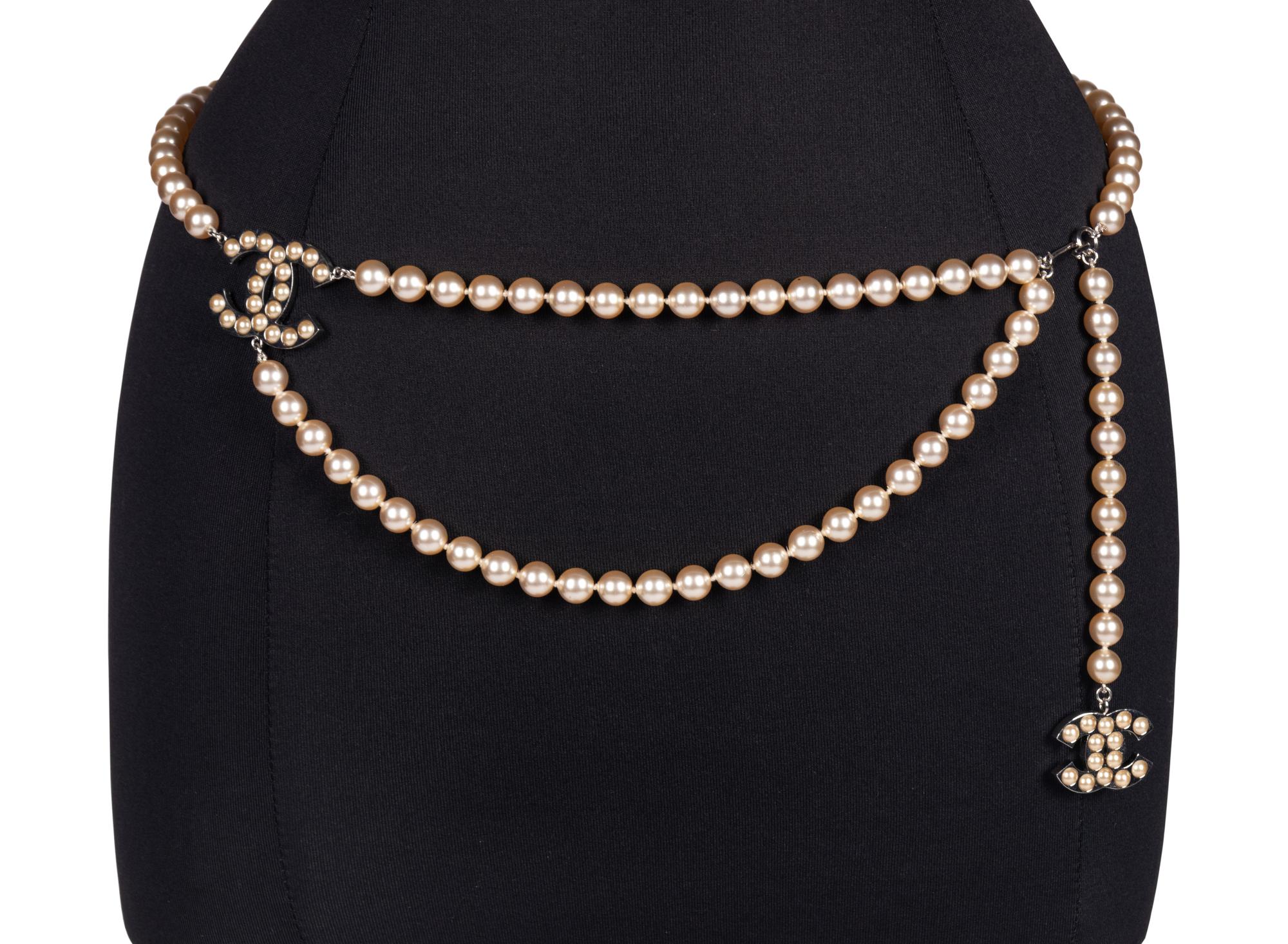 Chanel Double-Strand Faux Pearl Belt