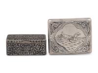 Two Russian Niello Silver Snuff Boxes
