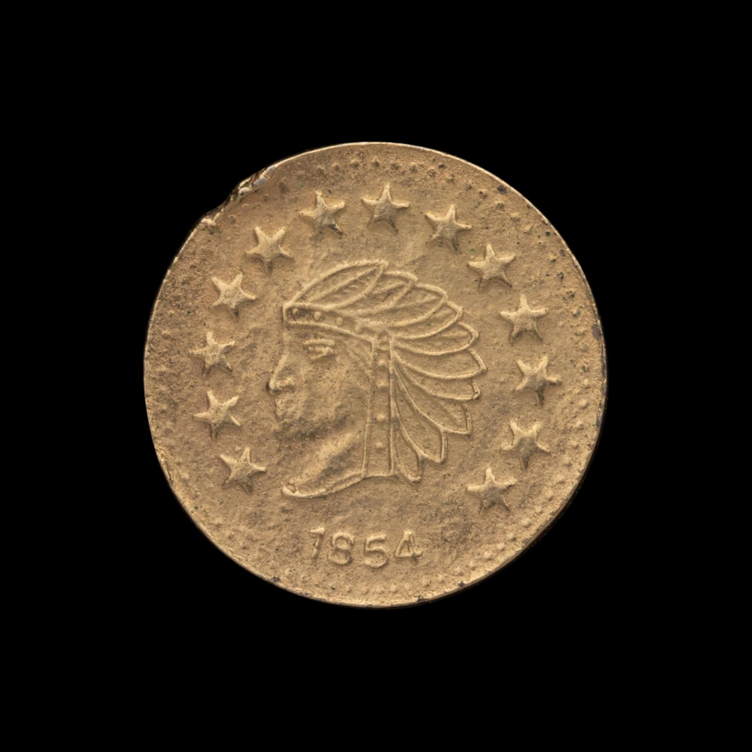 A Replica 1854-Dated 1/2 Dollar Gold Coin (0.5g)