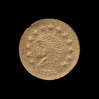 A Replica 1854-Dated 1/2 Dollar Gold Coin (0.5g)