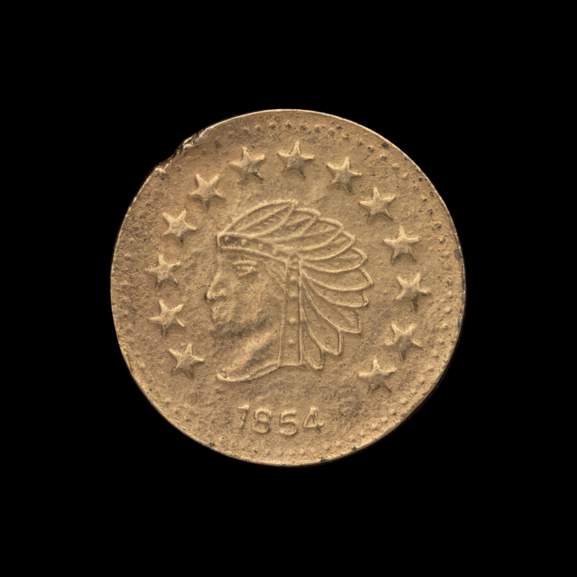 A Replica 1854-Dated 1/2 Dollar Gold Coin (0.5g)