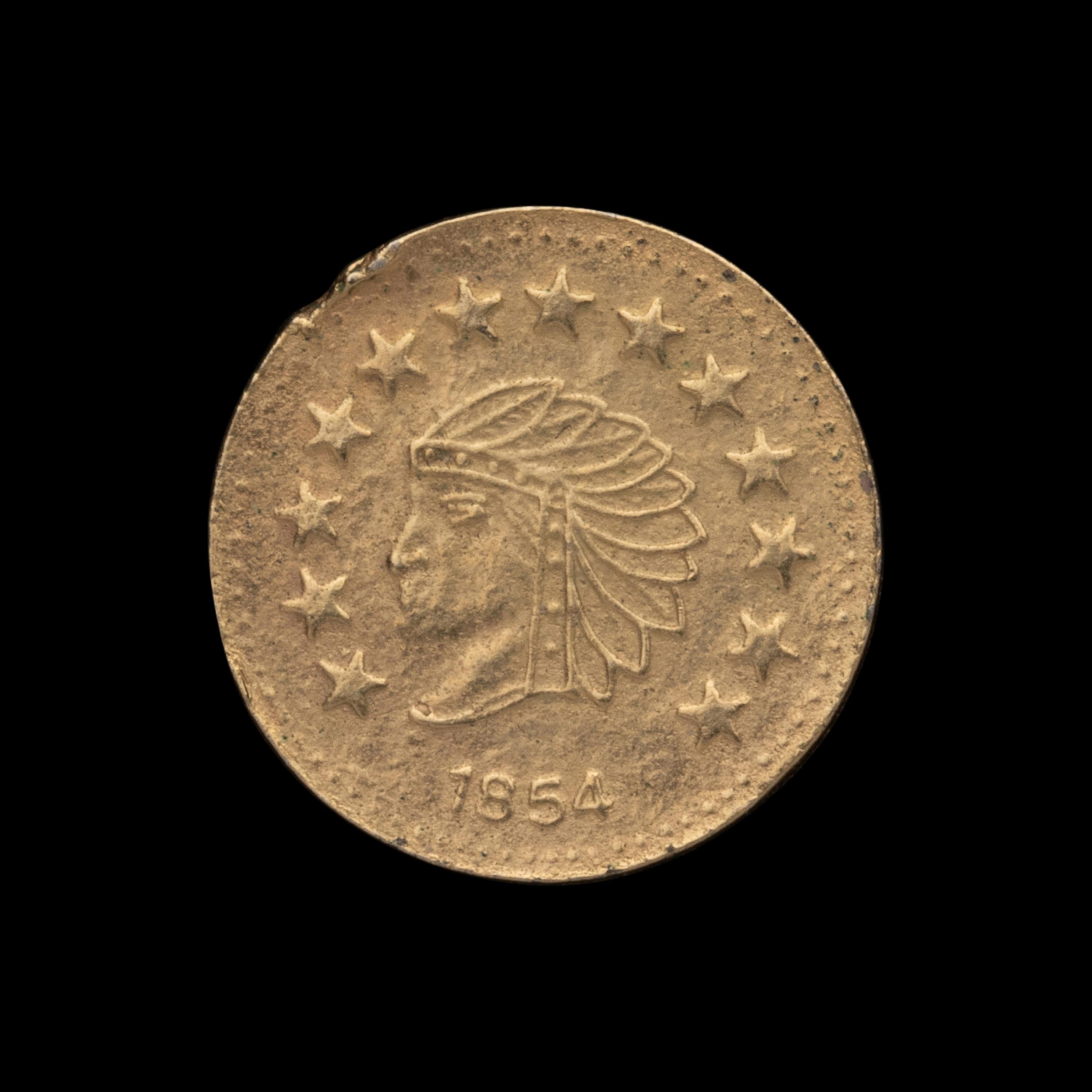 A Replica 1854-Dated 1/2 Dollar Gold Coin (0.5g)