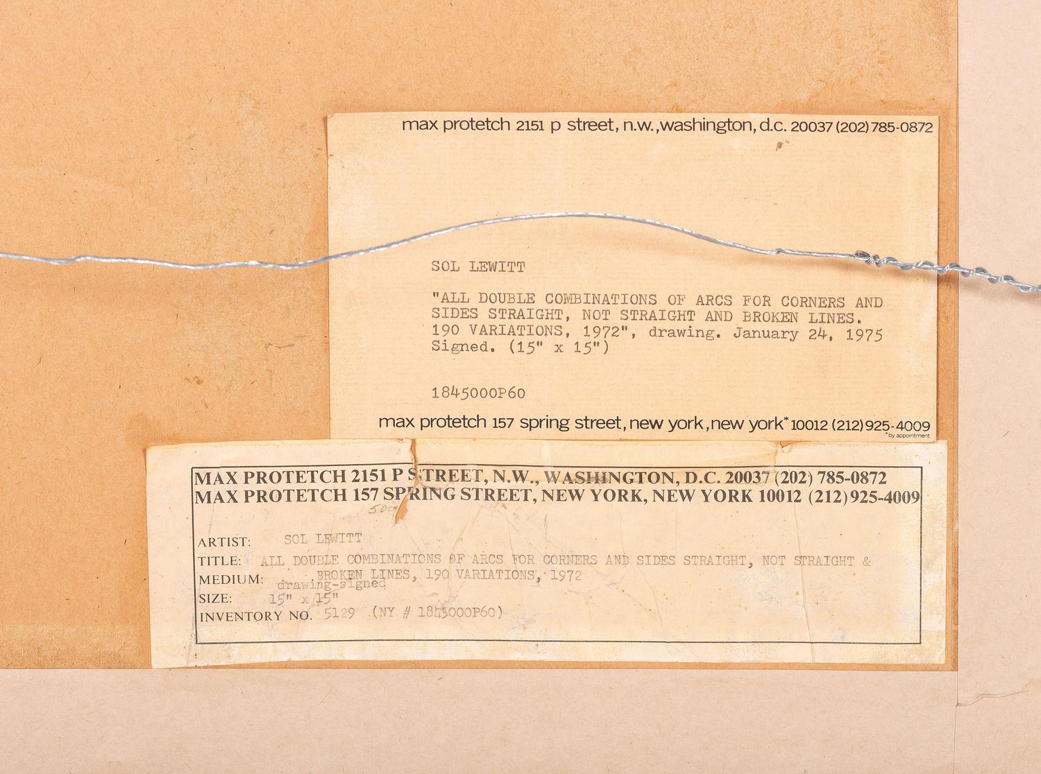 All Double Combinations of Arcs for Corners and Sides, Straight, Not-Straight and Broken Lines. 190 Variations, 1972
