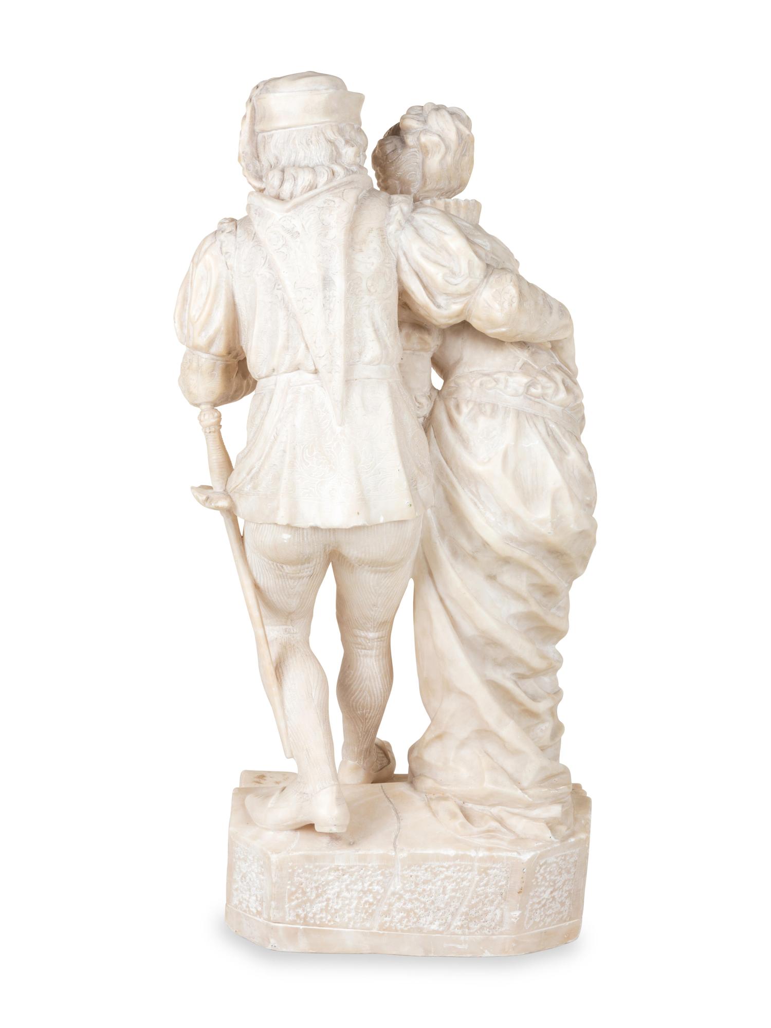 An Italian Carved Alabaster Figural Group