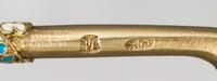 A Russian Silver-Gilt and Enamel Spoon, Mark of Third Artel, Moscow, early 20th century, the underside of the bowl with a polychrome bi