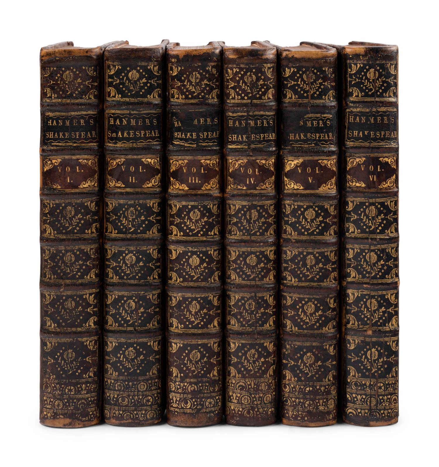 SHAKESPEARE, William. The Works... carefully revised and corrected. Thomas Hanmer, editor. Oxford: Printed at the Theatre, 1743-44.