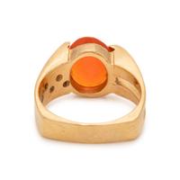 FIRE OPAL AND DIAMOND RING
