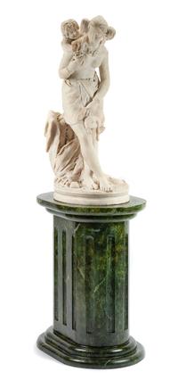 An Italian Marble Figural Group Height of marble 34 inches; height of pedestal 29 inches. — 19TH CENTURY