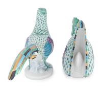A Herend Porcelain Rooster and Pheasant