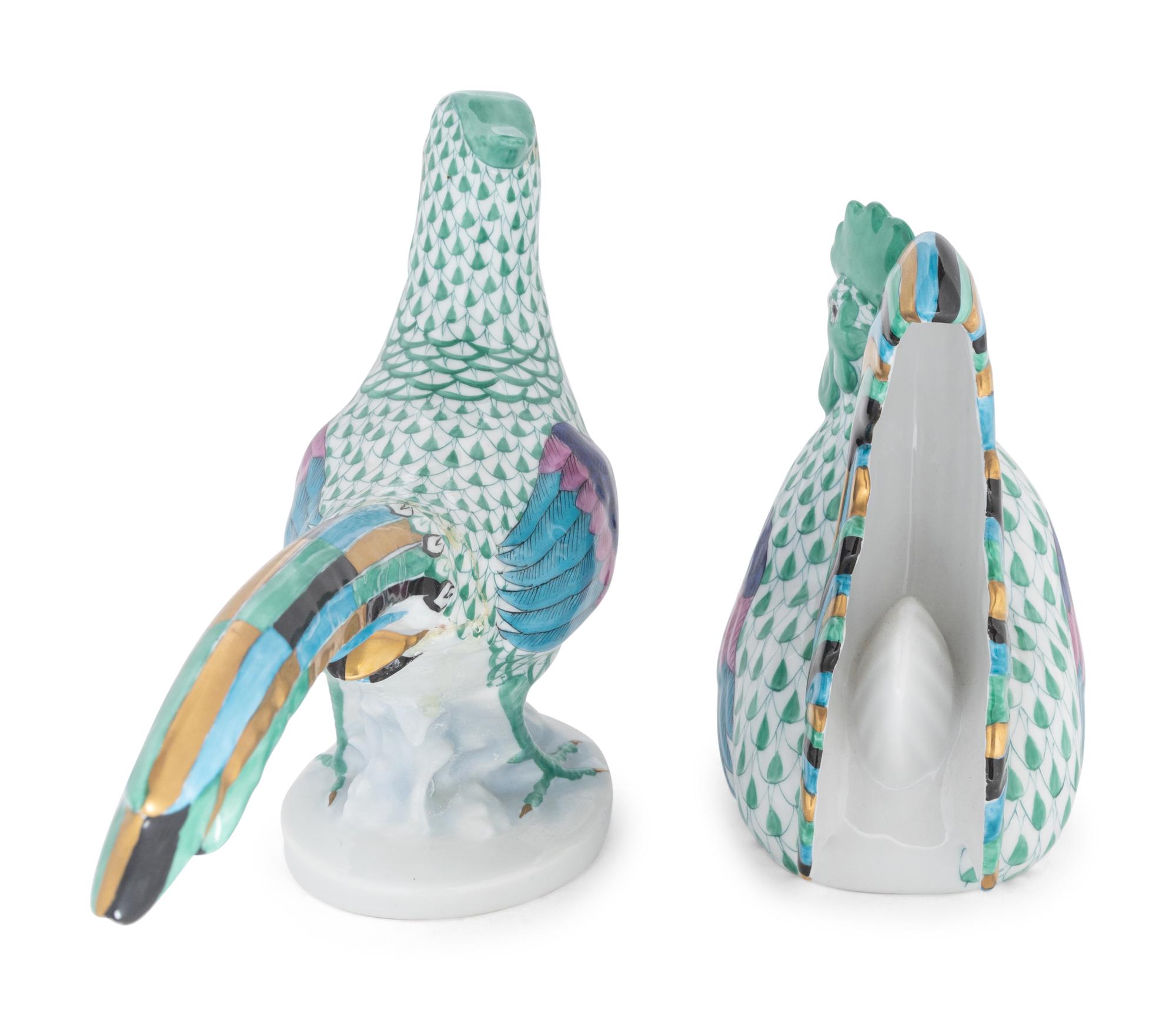 A Herend Porcelain Rooster and Pheasant