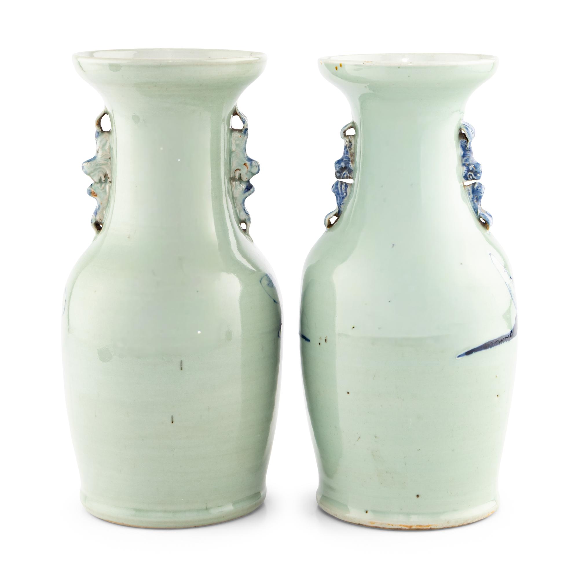 A Pair of Chinese Export Porcelain Vases
