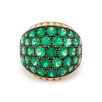 DE GRISOGONO, EMERALD AND DIAMOND BOMBE RING