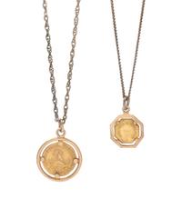 COLLECTION OF YELLOW GOLD AND COIN PENDANTS