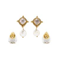 MAZ, YELLOW GOLD AND MULTIGEM CONVERTIBLE CLIP EARRINGS