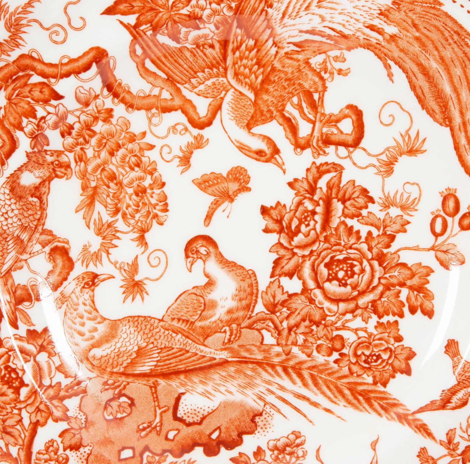 A Royal Crown Derby Red Aves Porcelain Dinner Service