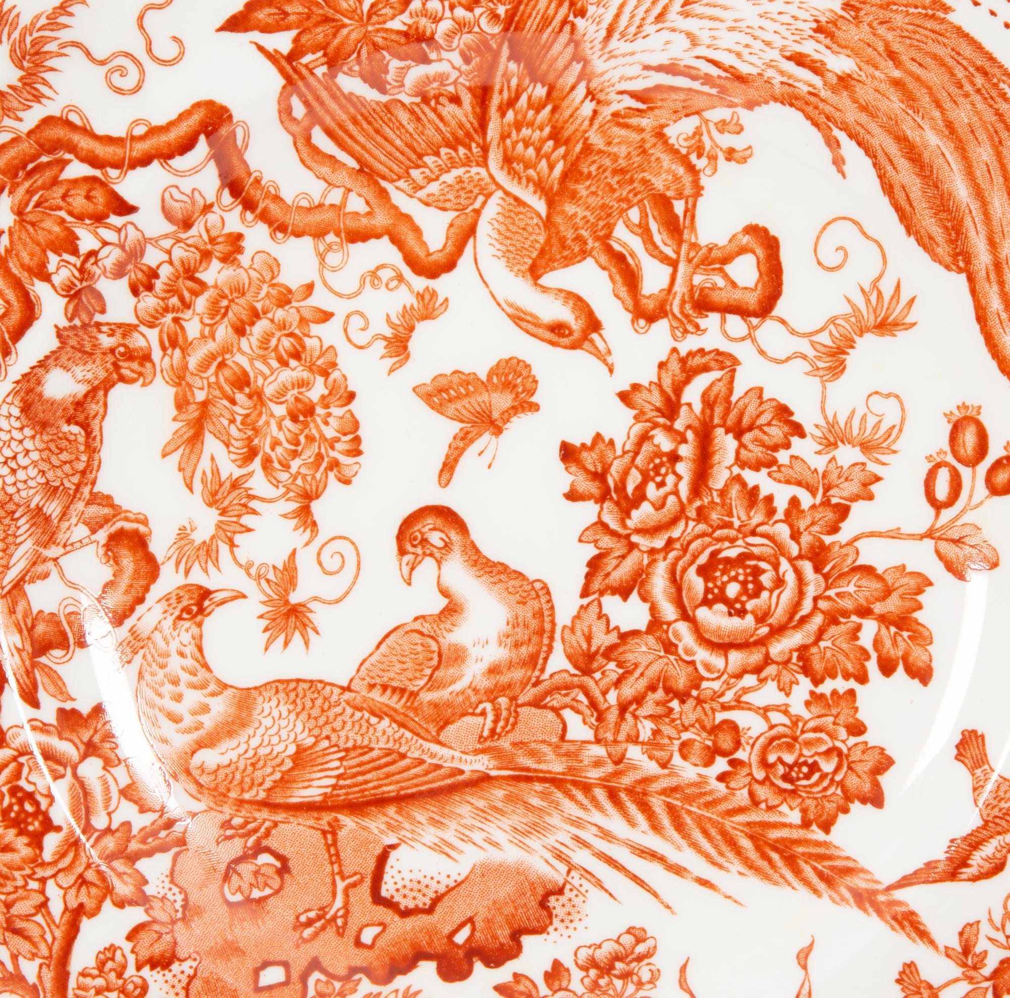 A Royal Crown Derby Red Aves Porcelain Dinner Service