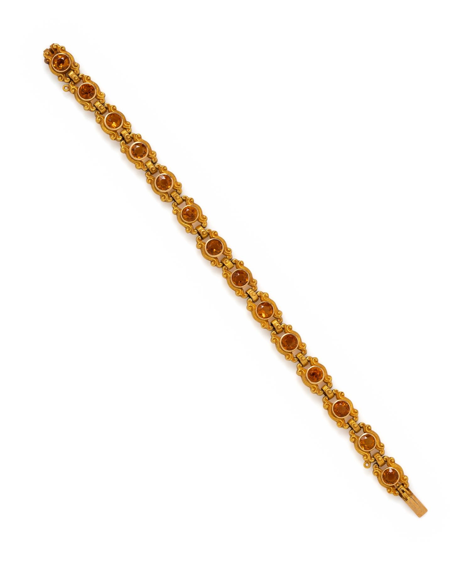 YELLOW GOLD AND CITRINE BRACELET