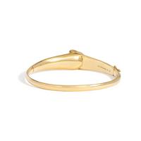 TIFFANY & CO., YELLOW GOLD AND CULTURED PEARL BANGLE BRACELET