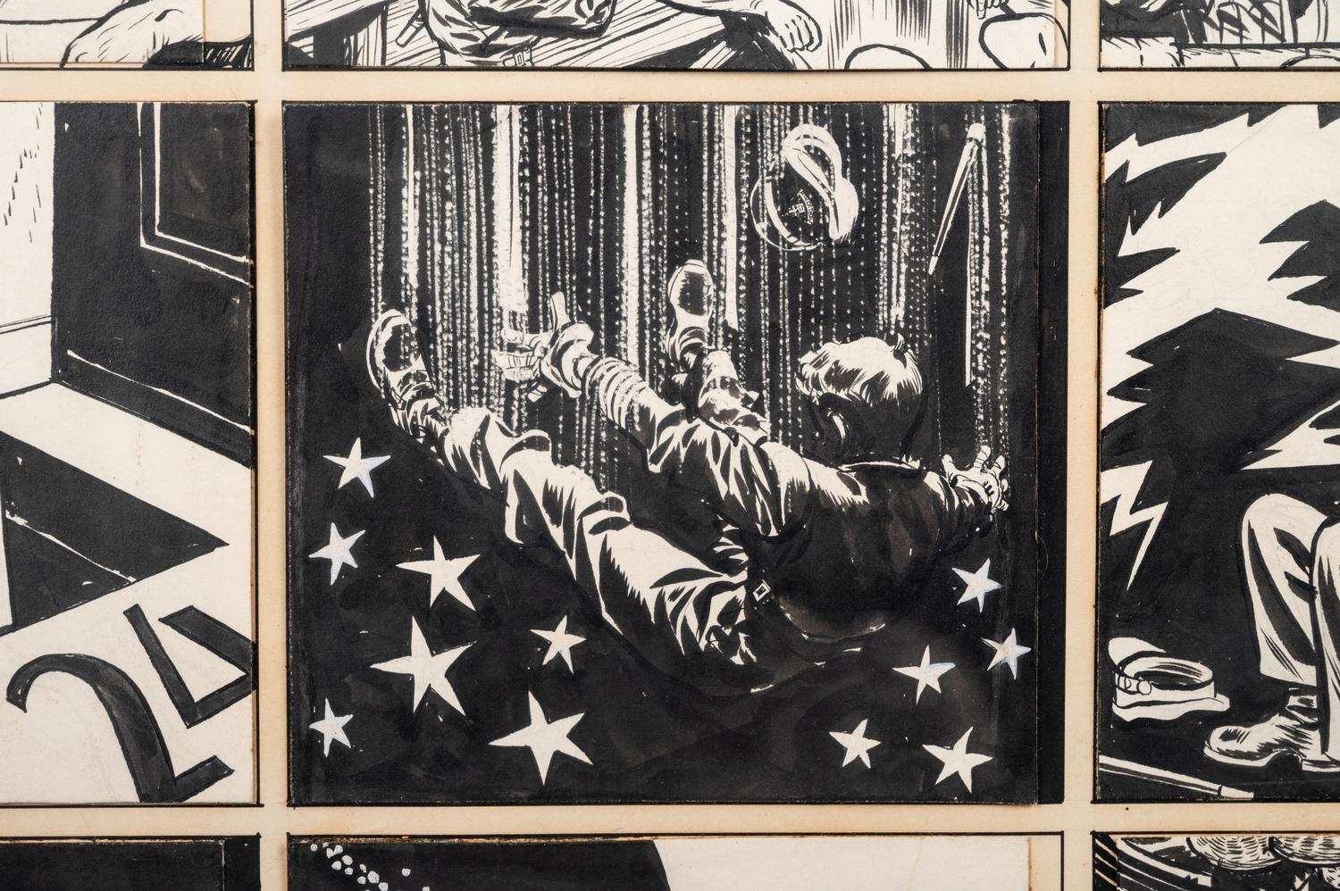 An Eleven-Panel Comic Strip by Milton Caniff (American, 1907-1988)