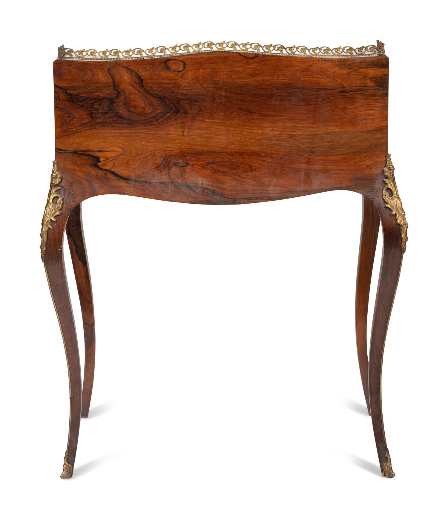 A Louis XV Style Gilt Bronze Mounted Marquetry Bureau en Pente