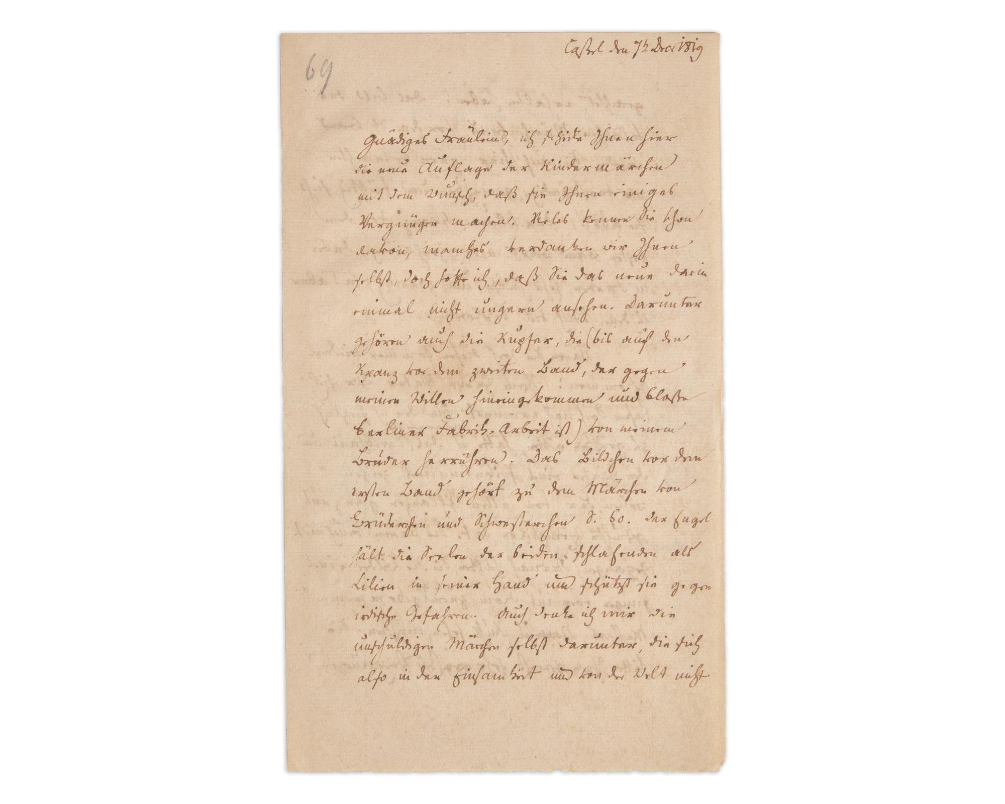 Grimm, Wilhelm Carl. Autograph Letter, signed