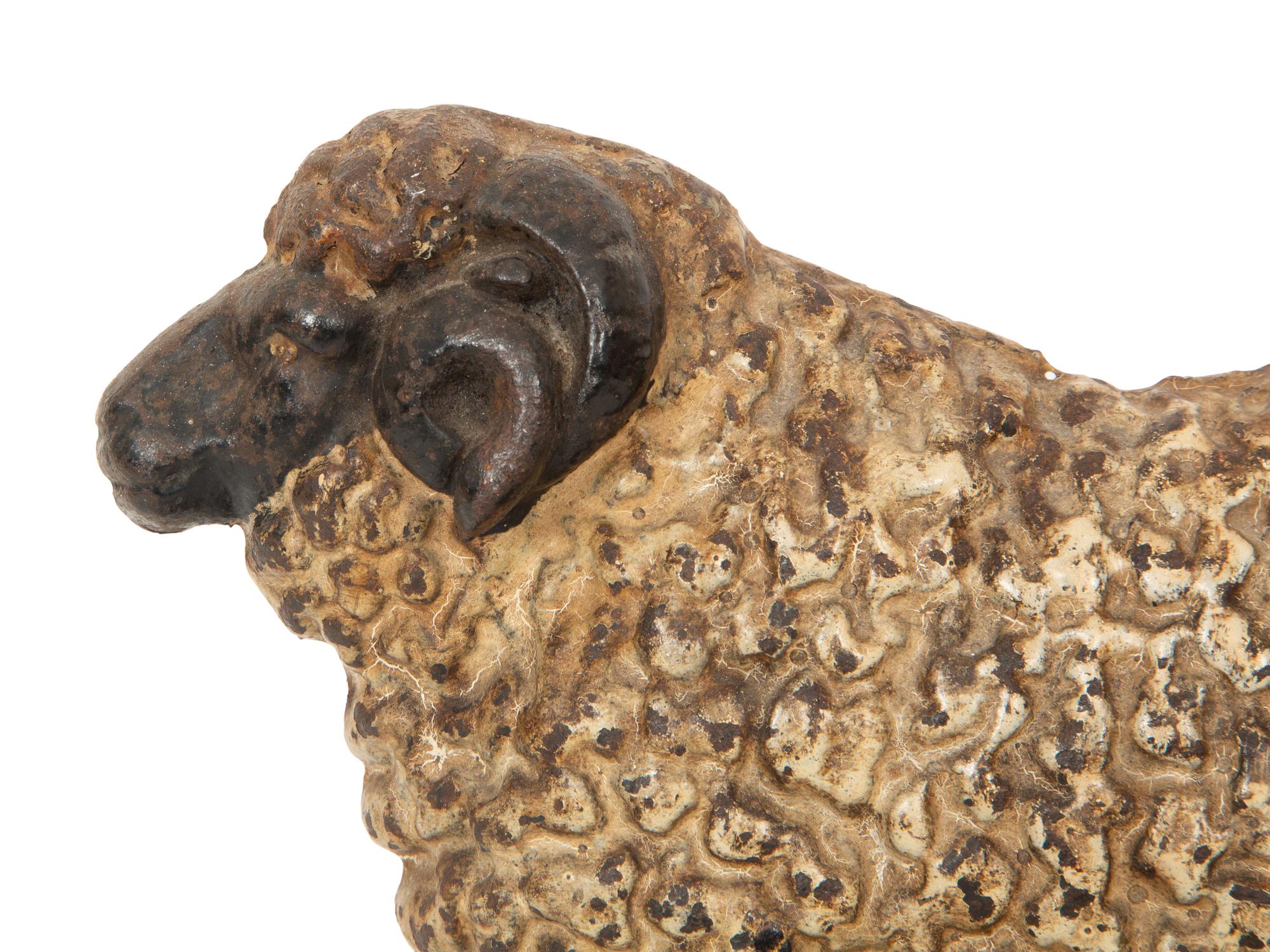 A Painted Cast Iron Sheep Doorstop