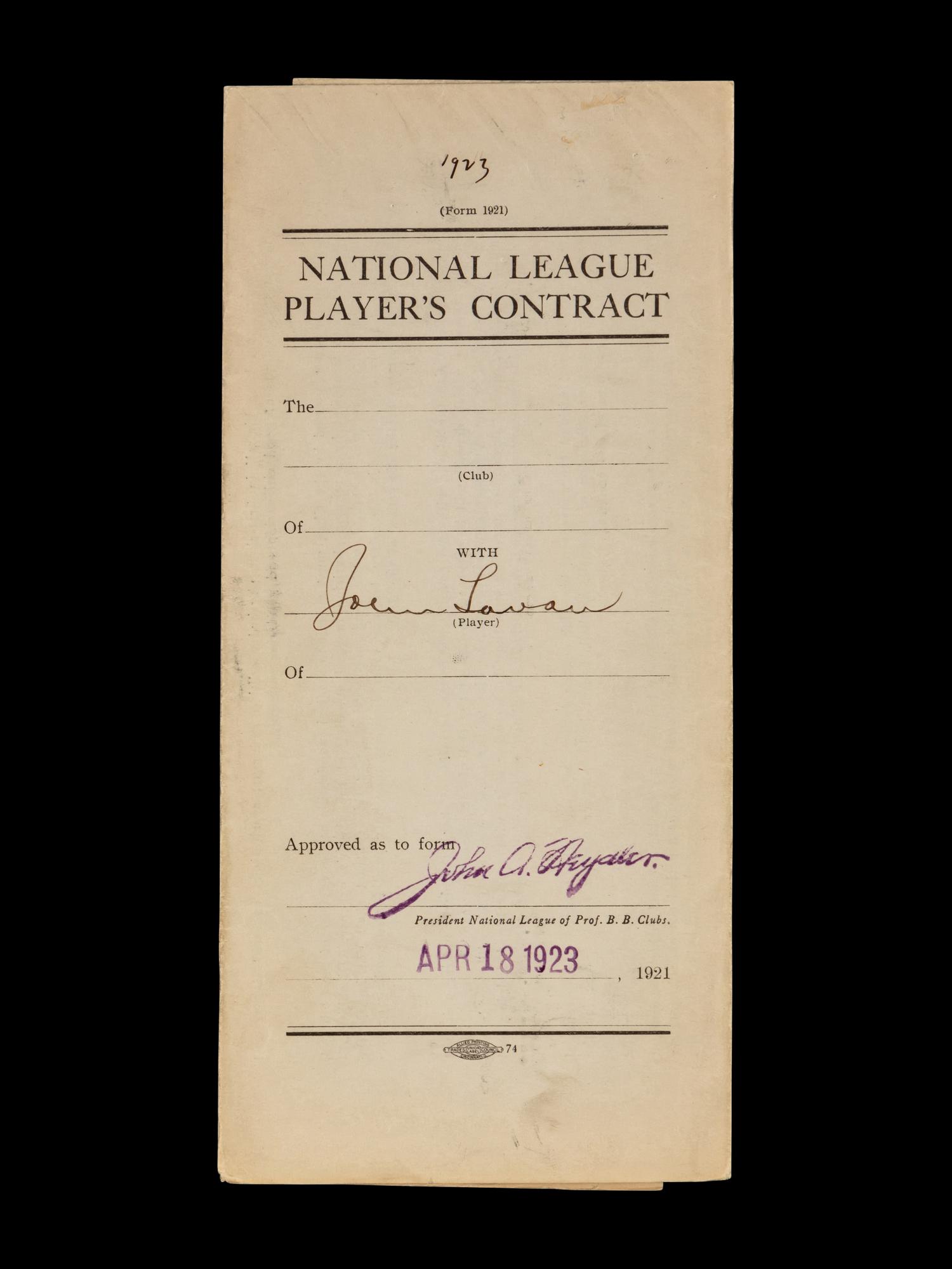 A Group of 15 1920s-30s St. Louis Cardinals Contract Agreements All Signed by Branch Rickey