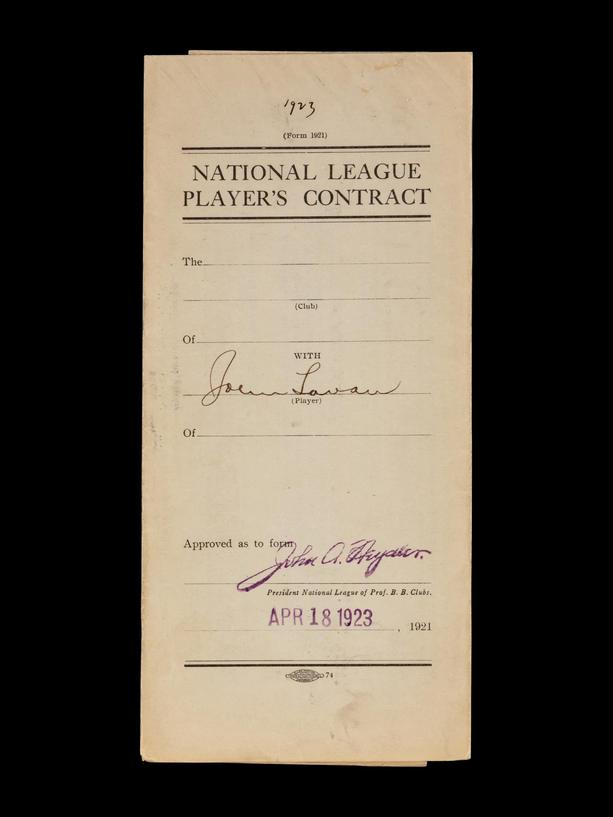 A Group of 15 1920s-30s St. Louis Cardinals Contract Agreements All Signed by Branch Rickey