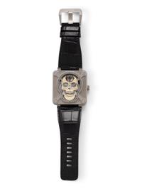 BELL & ROSS, STAINLESS STEEL 'BR 01 SKULL' WATCH