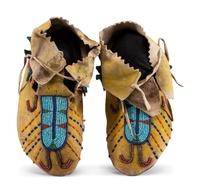 Apaslooke [Crow] Beaded Hide Moccasins