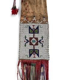 Sioux Beaded Hide Tobacco Bag, Photographed by Charles Carpenter