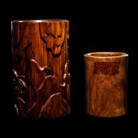 Two Huanghuali Brushpots, Bitong