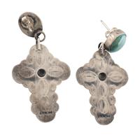 Navajo and Southwestern-style Silver Earrings, with Turquoise