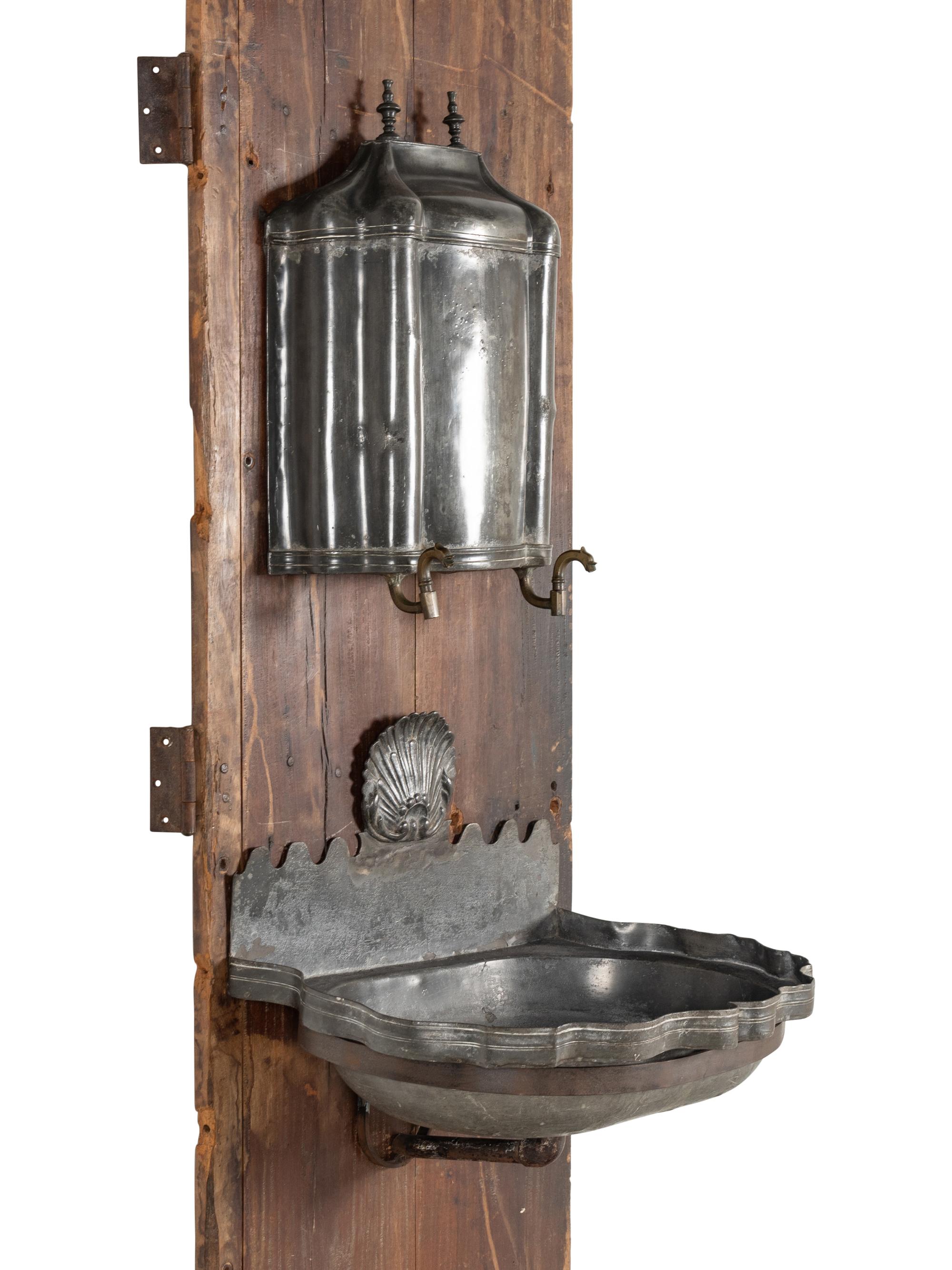 A Continental Pewter Lavabo and Basin