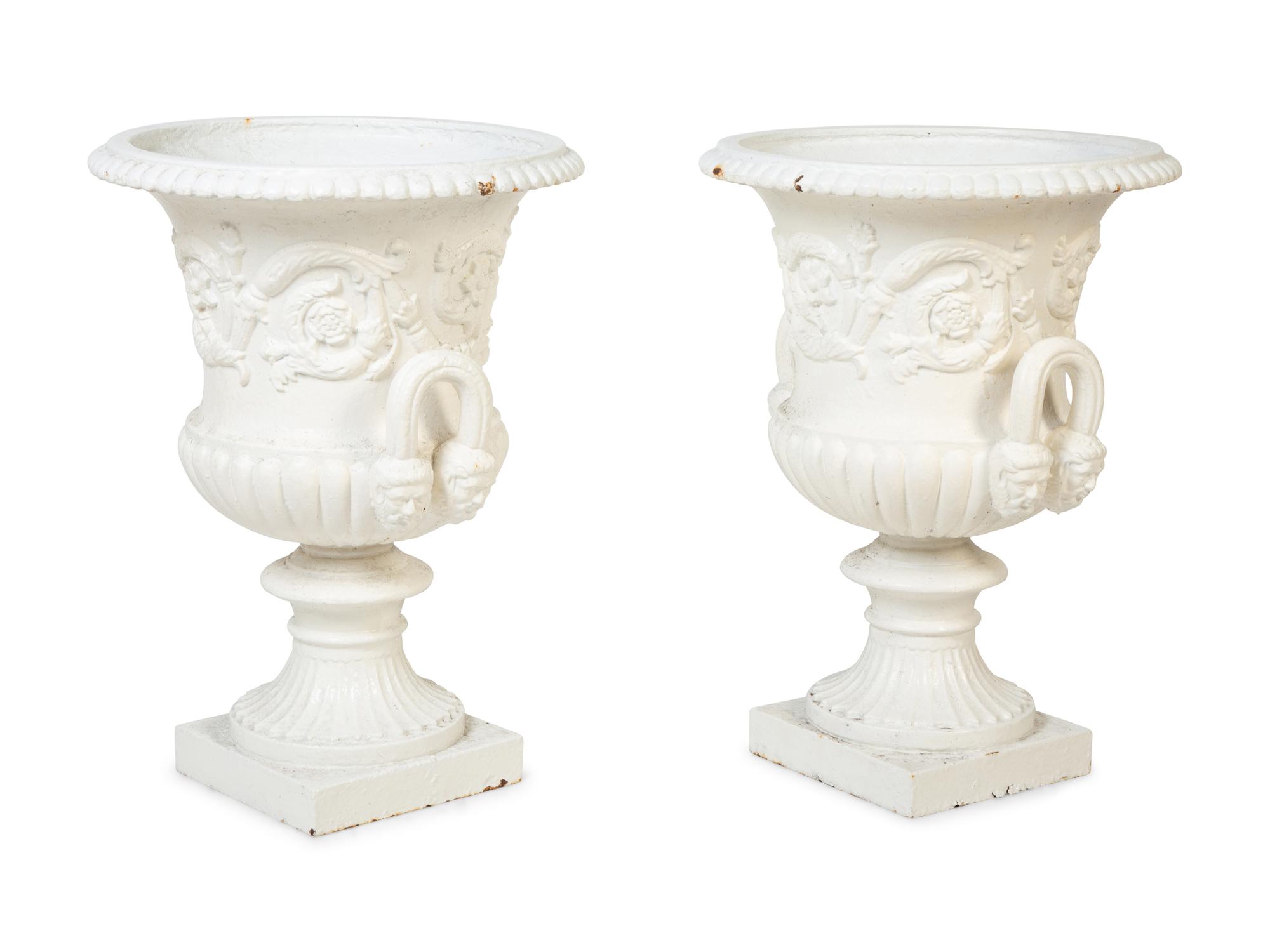A Pair of Continental Cast Iron Urns — EARLY 20TH CENTURY