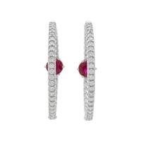 RUBY AND DIAMOND HOOP EARRINGS