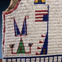 Sioux Beaded Hide Vest, with Inverted American Flags