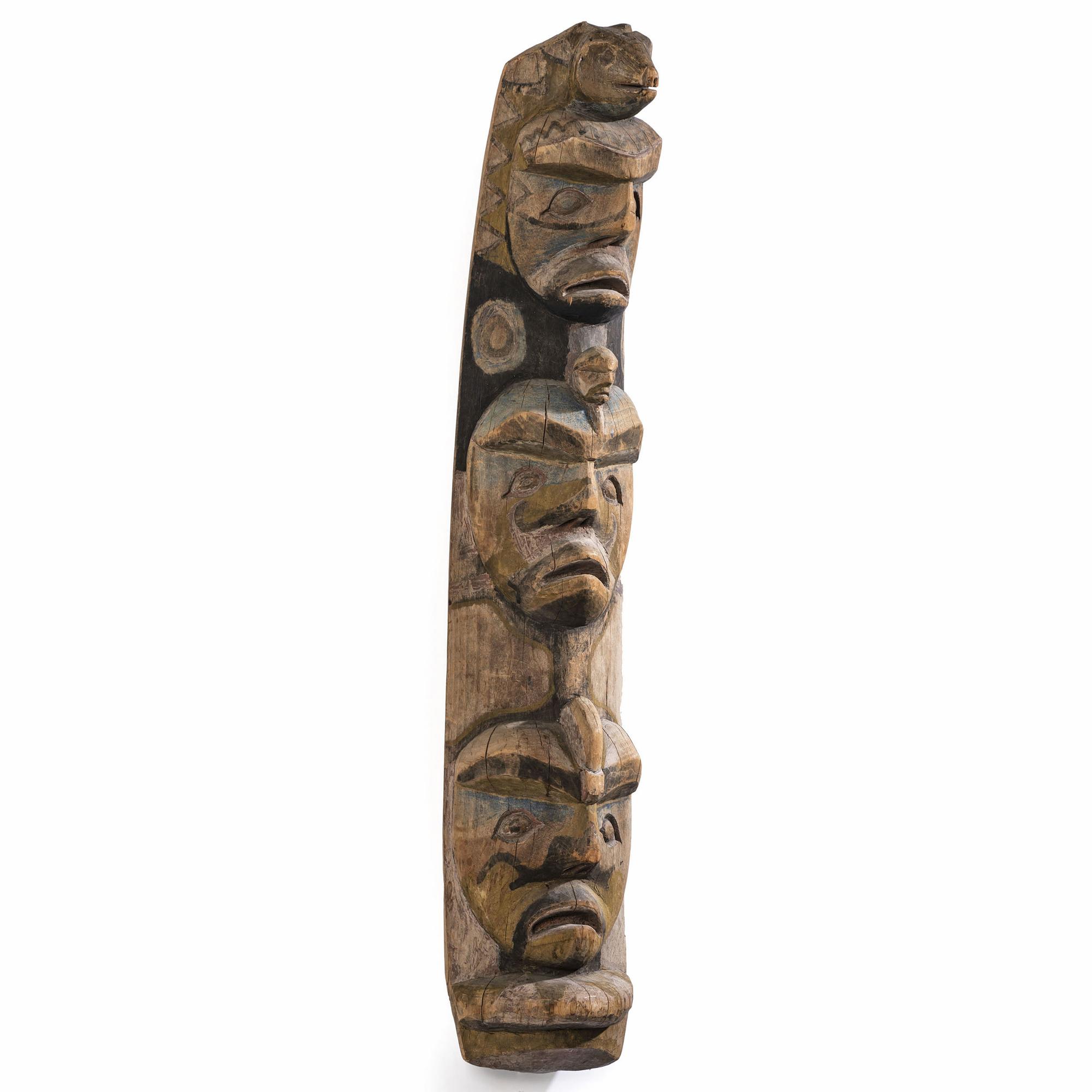 Nuu-chah-nulth Carved and Painted Wood Ancestral Pole