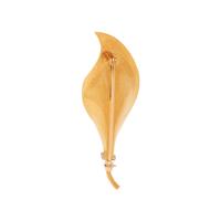 YELLOW GOLD AND DIAMOND LEAF BROOCH